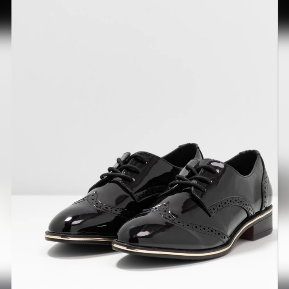 NWOB Anna Field Black Lace Up Loafer Style Womens Shoes Size 9 - Picture 2 of 10